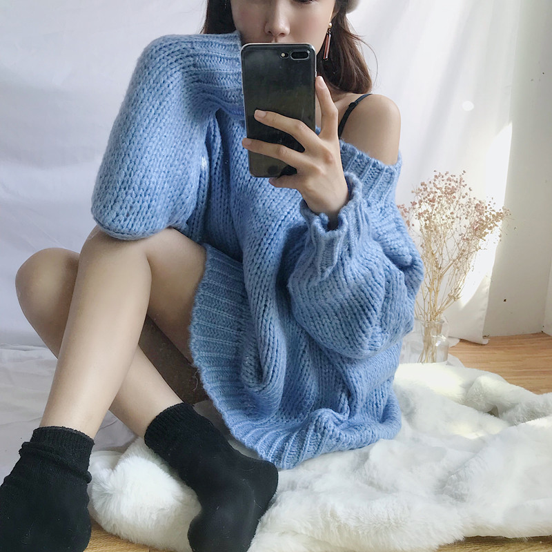 毛衣可愛女寬鬆韓版bf百搭顯瘦套頭長袖打底衫針織衫外套上衣學生